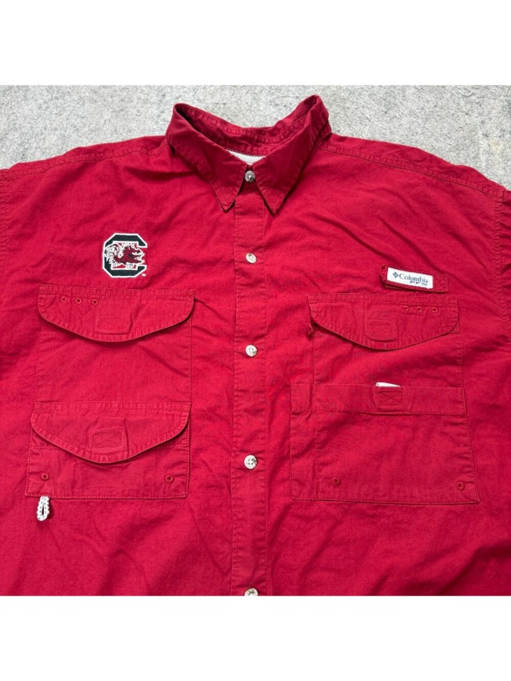 South Carolina Gamecocks Columbia PFG Tamiami Fishing Shirt Men 2XL Red S/S